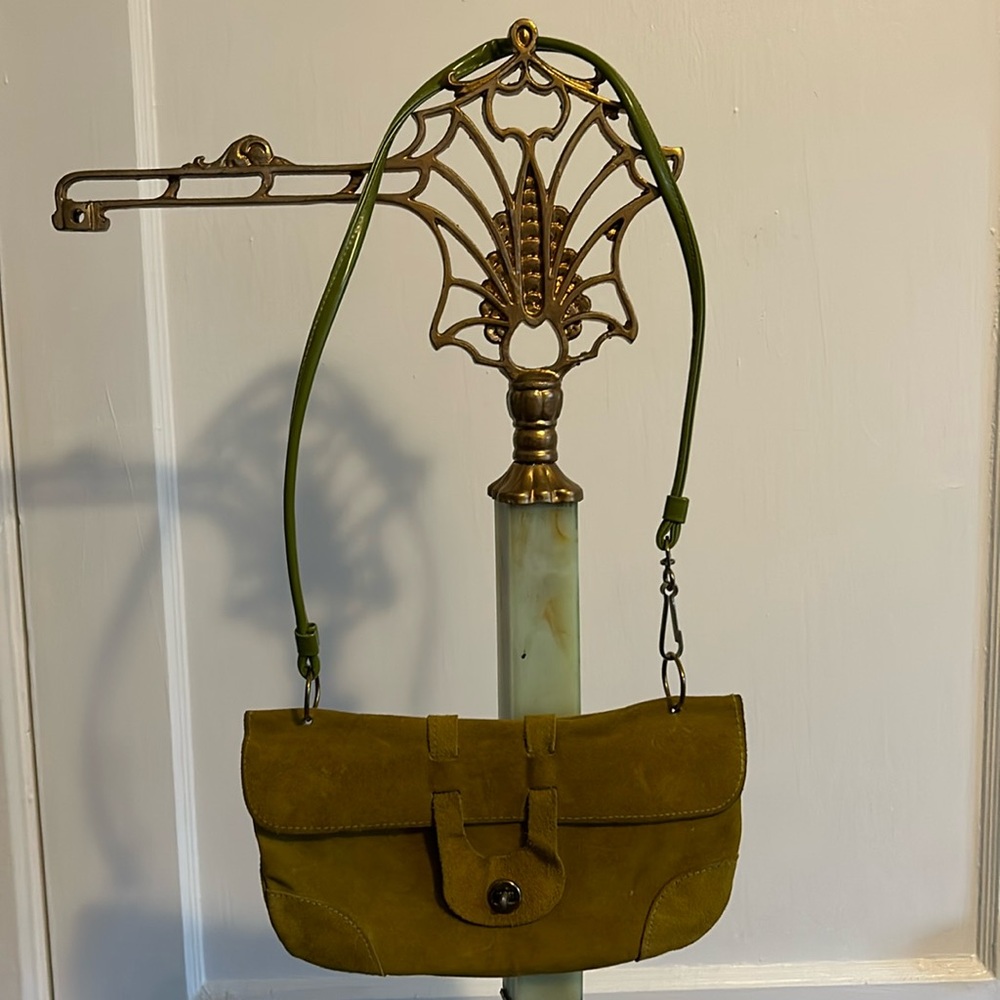 70s Suede Chartreuse Belt Bag